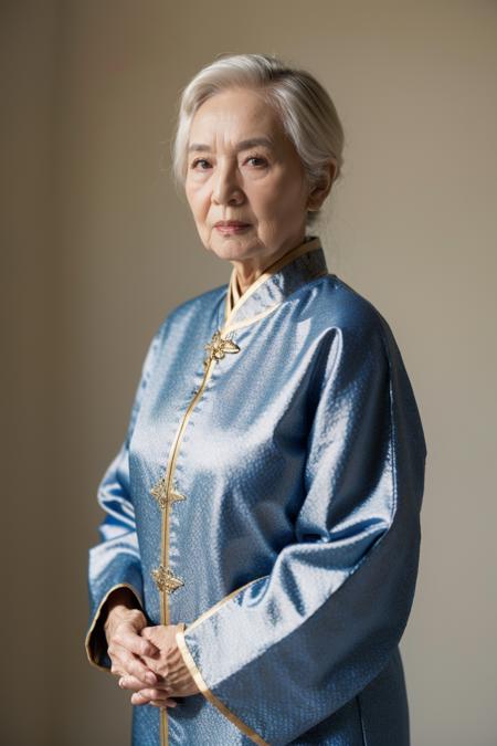 11172-3547614292-upper body portrait of asian female 80 years old,Wearing luxurious clothing,standing in front of a simple background,studio, (1).png